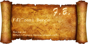 Füzesi Bence névjegykártya