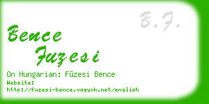 bence fuzesi business card